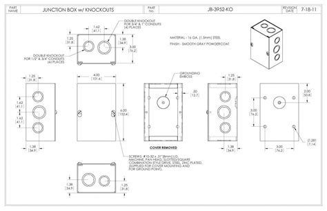 standard electrical box knockout sizes